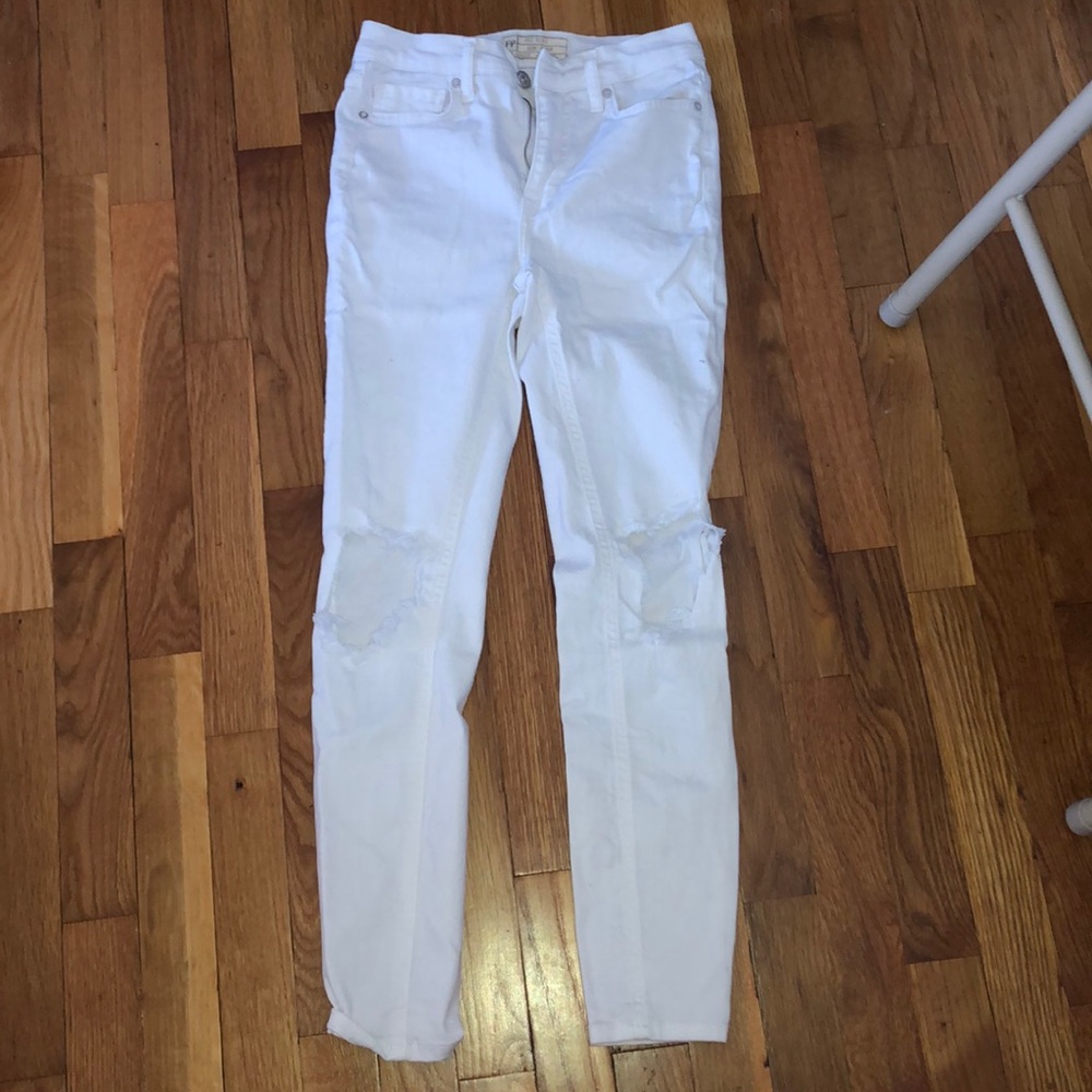 Free people white ripped jeans